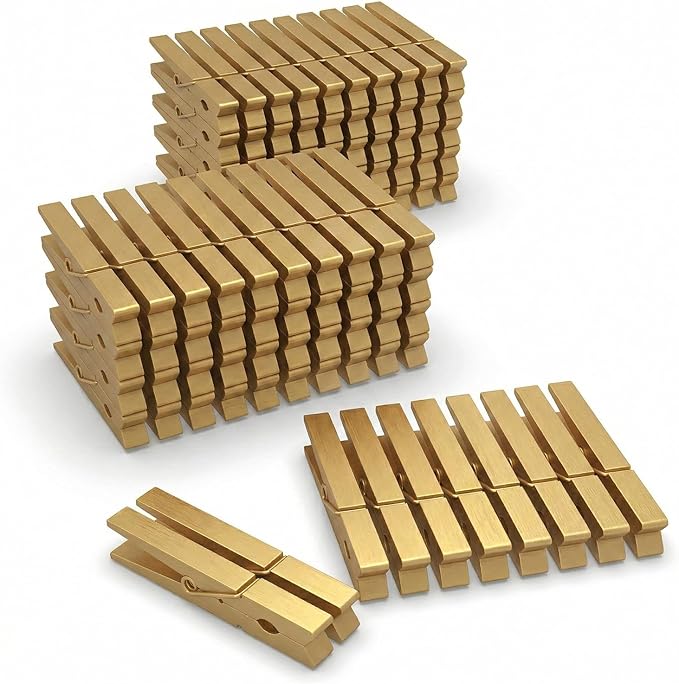 100 Pcs Colored Clothes Pins Wooden, Clothespins by FEFU