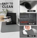 Coffee Mat - Absorbent Hide Stain Rubber Backed Dish Drying Mat - Image 4