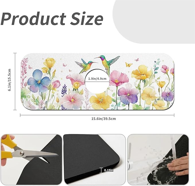 Kitchen Sink Splash Guard，Spring-flowers - Image 3