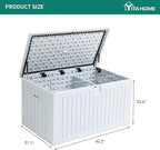 YITAHOME XXL 230 Gallon Large Deck Box,Outdoor Storage for Patio Furniture Cushions,Garden Tools with Flexible Divider,Waterproof,Lockable (White) - Image 8