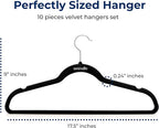 SereneLife 10 Pack Velvet Hangers – Non-Slip Clothes Hangers - Image 2
