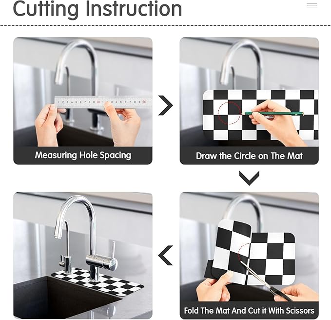 Kitchen Sink Splash Guard 2 PCS 14.7 Inch Sink Faucet Mat Splash Guard - Image 4