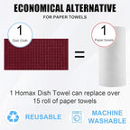 Homaxy 100% Cotton Terry Kitchen Towels, Checkered Designed, Soft and Super - Image 7