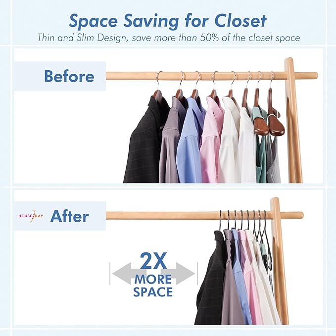 HOUSE DAY Plastic Hangers 20 Pack, Space Saving Clothes Hangers - Image 5