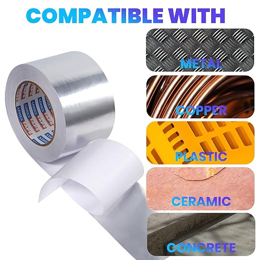 ADHES Premium Aluminum Foil Tape, 2 Inch x 210 Feet, 5Rolls Heat Proof Tape - Image 7