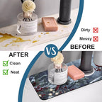 Winter Sink Splash Guard Faucet Mat Cardinal Christmas Super Absorbent Fast - Image 6