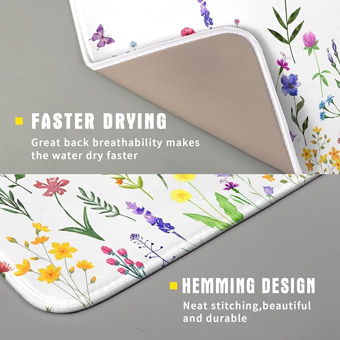 Watercolor Floral Dish Drying Mat - Image 3