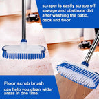 ITTAHO Floor Scrub Brush with Long Handle, 2 in 1 Deck Scrub Brush, Stiff - Image 5