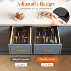 Lifewit Utensil Organizer for Kitchen Drawer, Expandable Cooking Silverware Tray - Image 4