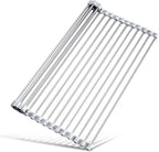 Tomorotec Stainless Steel Roll-Up Dish Drying Rack Marble Color Silicone Edges by Tomorotec
