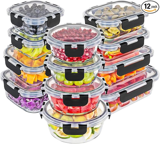 Magic Mill Premium Borosilicate Glass Food Storage Containers by magicmill