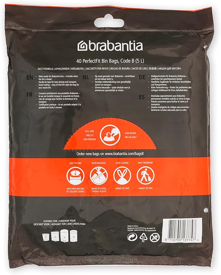Brabantia PerfectFit Trash Bags Thick Plastic Trash Can Liners - Image 2