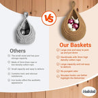 Hanging Fruit Baskets for Kitchen, 3 Pack Boho Cotton Rope Handwoven Vegetable - Image 3