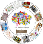 DurReus Sturdy Clothes Pegs Clamps Diy Craft Mini Colored Wood Clothespins Clip - Image 7