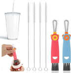 Ouligay 6 Pcs Straw Cleaner Brush Kit, 3 in 1 Cup Lid Cleaning Brush, 17cm Long by Ouligay