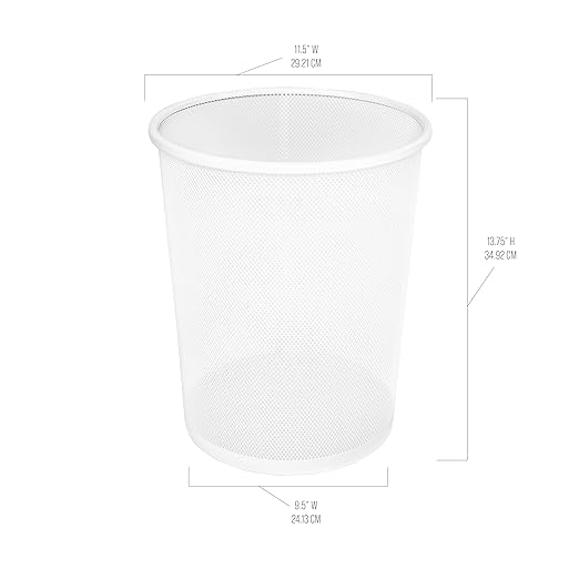 Seville Classics 2-Pack Steel Mesh Round Trashcan Wastebasket - Image 3