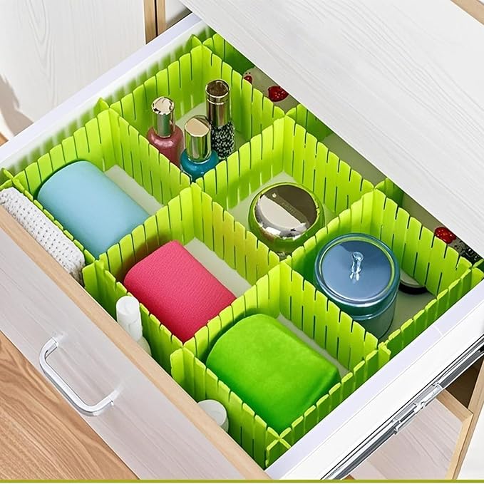 ZOENHOU 60 PCS Green Drawer Dividers, 12.6 x 2.8 Inch Adjustable Premium - Image 6