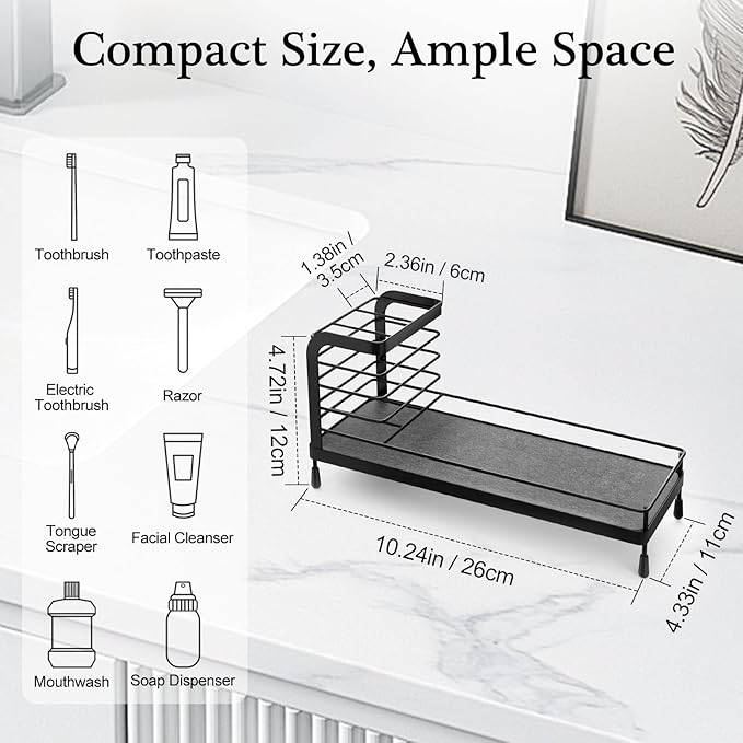 Luxspire Toothbrush Holders, Bathroom Organizer Countertop - Image 3