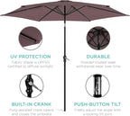 Best Choice Products 10ft Outdoor Table Compatible Steel Polyester Market Patio Umbrella w/Crank and Easy Push Button Tilt - Image 5