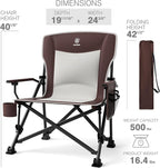EVER ADVANCED Oversized Folding Camping Chair, for Adults Heavy Duty Lawn Chair with Side Pockets, Portable Collapsible Quad Chair for Outside, Support Up to 500lbs, Red - Image 8