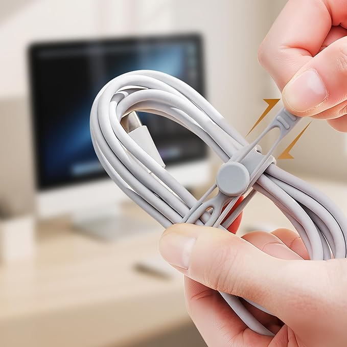 30 Pcs Silicone Cable Ties, Reusable Data Cable Organizer Wire Organizers - Image 9