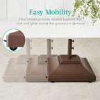 Best Choice Products Fillable Mobile Umbrella Base, Heavy Duty Base, Square Tiered Market Stand for Patio, Deck, Outdoor w/ 4 Wheels, 2 Locks, 2 Knobs, 120lb Capacity - Brown - Image 2
