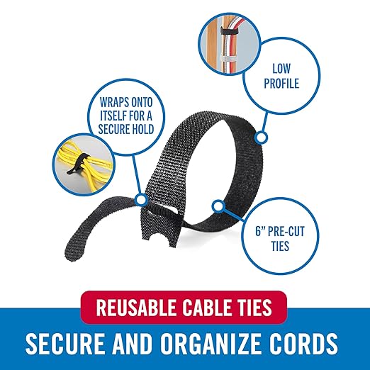 Velcro Brand Reusable Cable Ties, Practical Tech Gifts - Image 2