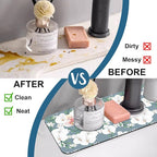 Colorful Wildflowers Kitchen Sink Splash Guard Faucet Mat White Orchid Super - Image 6