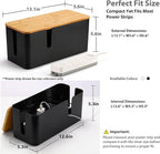ZhiYo Bamboo Lid Cord Organizer Box, Safe ABS Cable Management Box - Image 3