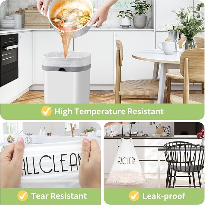 ALLCLEAN 4 Gallon Small Trash Bags, 180 Bags Unscented Small Garbage Bags - Image 3