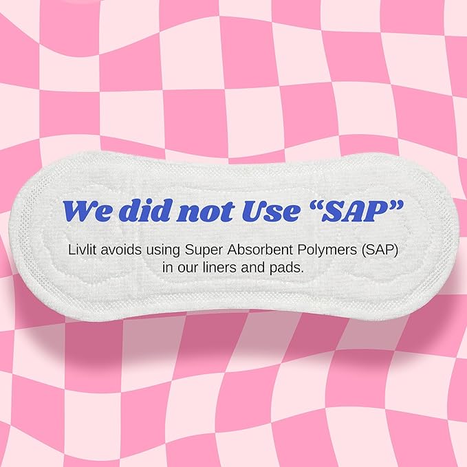 Livlit Ultra Thin Panty Liners Sanitary Pads, 100% Certified Organic Cotton - Image 5