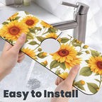 Kitchen Faucet Mat 15 x 5.5 Inch Sunflowers Faucet Draining Mat Absorbent - Image 5
