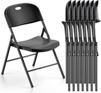 Nazhura 350 Weight Limit Heavy Duty Plastic Folding Chair with Reinfoced Steel Frame for Indoor and Outdoor, Wedding, Party, Restaurant, Meeting Room, Patio and Garden (Black, 8 Pack) by NazhuraGoodCompanionAtHome
