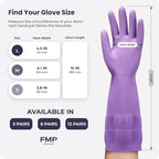 FMP Brands 3/6/12/60 Pairs 15 Inch Extra Long Rubber Dishwashing Gloves - Image 7