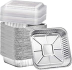 8x8 Aluminum Pans with Clear Plastic Lids by Findful
