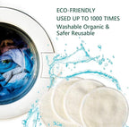 20 Packs Organic Reusable Makeup Remover Pads, Washable Bamboo Cotton Rounds - Image 6