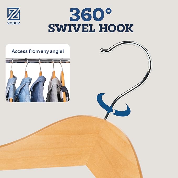 ZOBER High-Grade Wooden Hangers - Image 5
