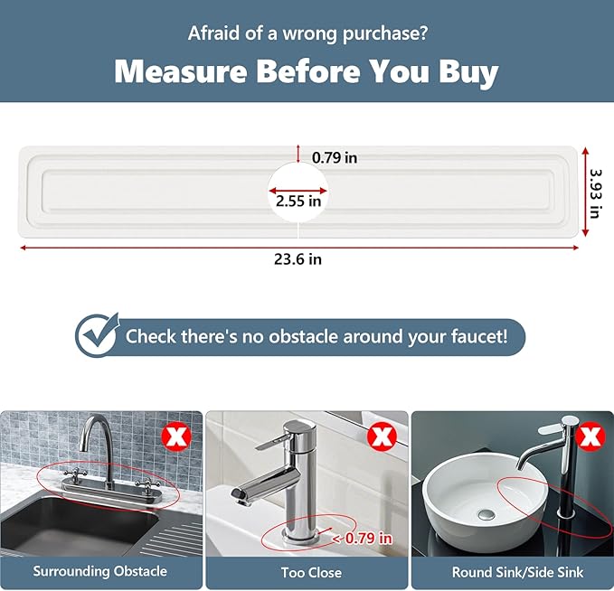Faucet Mat for Kitchen Sink, Rapidly Absorbing Diatomite Fast Drying Stone - Image 2