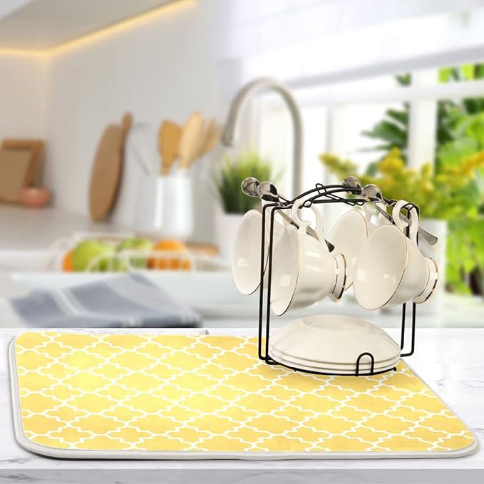 Super Absorbent Dish Drying Mat, Microfiber Fast-Drying Dish Mat, Kitchen Dish - Image 5