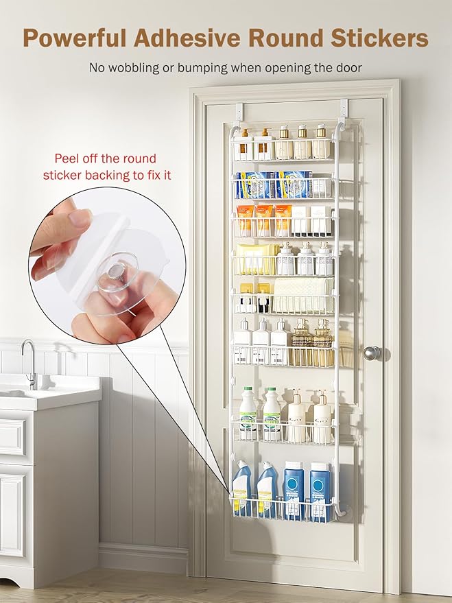 Delamu Over The Door Pantry Organizer, 8-Tier Pantry Door Organizers and Storage - Image 6