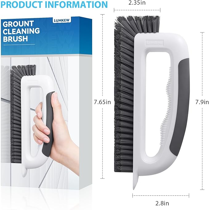 Grout Cleaning Brush, V Shape Stiff Grout Cleaner Brush - Image 7