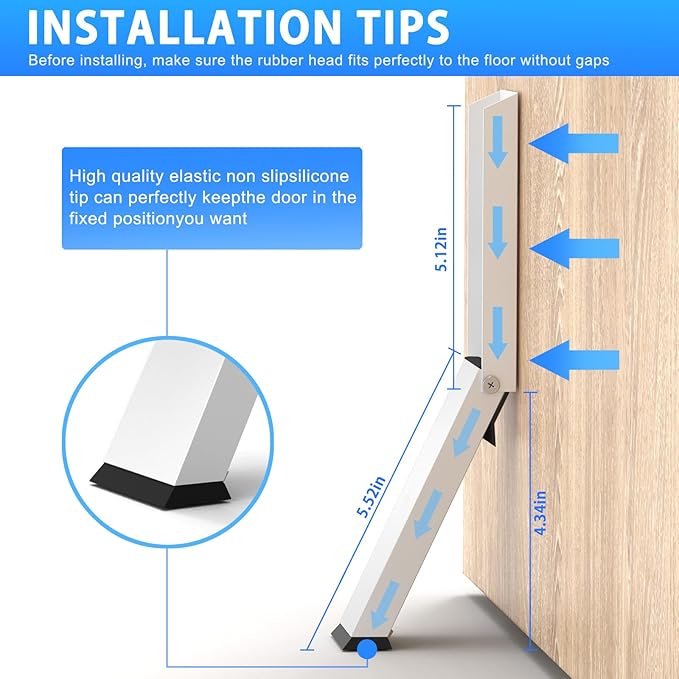 Door Stopper, No Drilling Door Stoppers, Kick Down Door Stop - Image 2