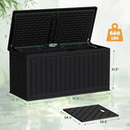 Devoko 260 Gallon Double-Wall Deck Box with Divider, Side Handles, Resin Outdoor Large Storage Box Waterproof and Lockable for Patio Furniture, Garden, Pool (Black, 260 Gallon) - Image 8