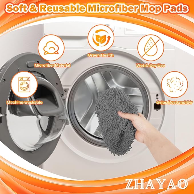 Reusable 100% Coral Fleece Mop Pads Compatible - Image 4