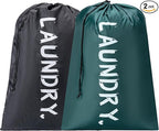 2 Pack 28" x 40"Travel Laundry Bag, Machine Washable Dirty Clothes Organizer by Unknown