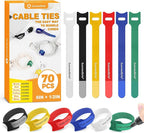 70 Pack Multi-Color Cable Ties 6 Inch by Summerbrite
