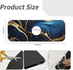 Kitchen Sink Splash Guard，Blue and gold marble texture Faucet Mat Sink - Image 3