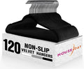 HOUSE DAY Black Velvet Hangers 120 Pack, Non Slip Felt Hanger, Slim Velvet by HOUSEDAY