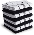 KitchenAid Albany Dishcloth 8 Pack Set, Matte Black/White by KitchenAid