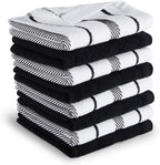 KitchenAid Albany Dishcloth 8 Pack Set, Matte Black/White by KitchenAid